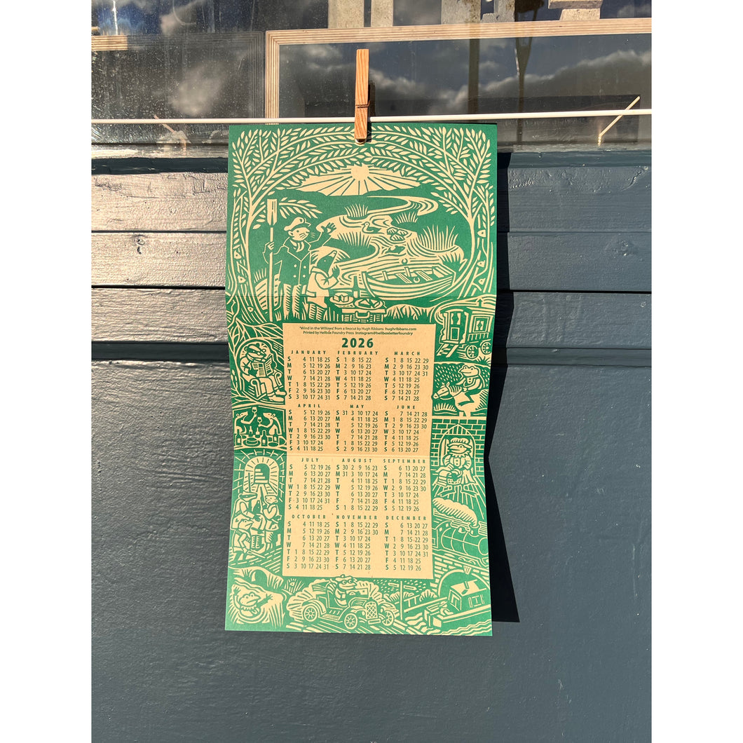 Wind in the Willows Letterpress 2026 Calendar