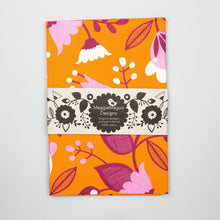 Load image into Gallery viewer, Orange Floral Tea Towel