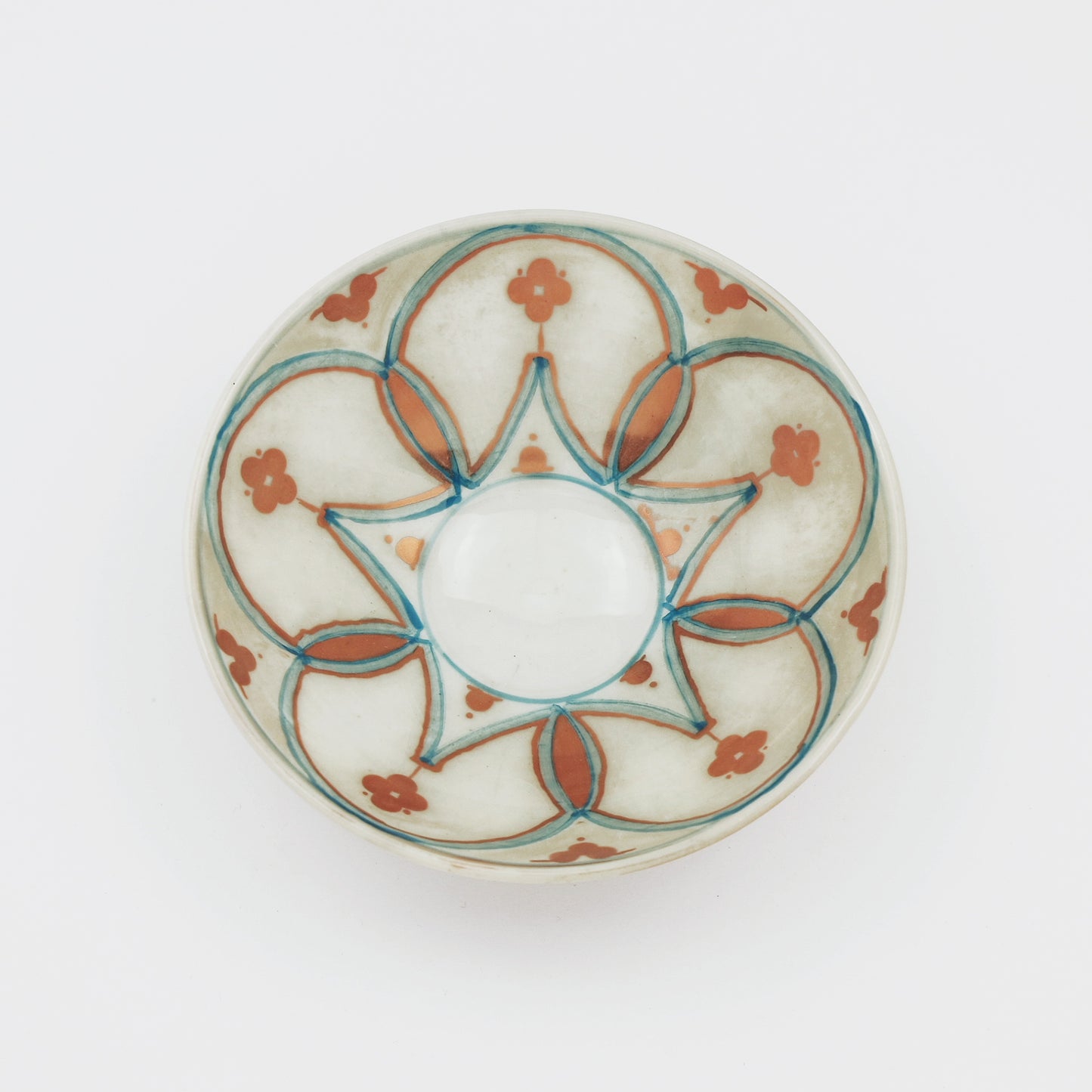 Small Bowl with Blue and Copper Pattern