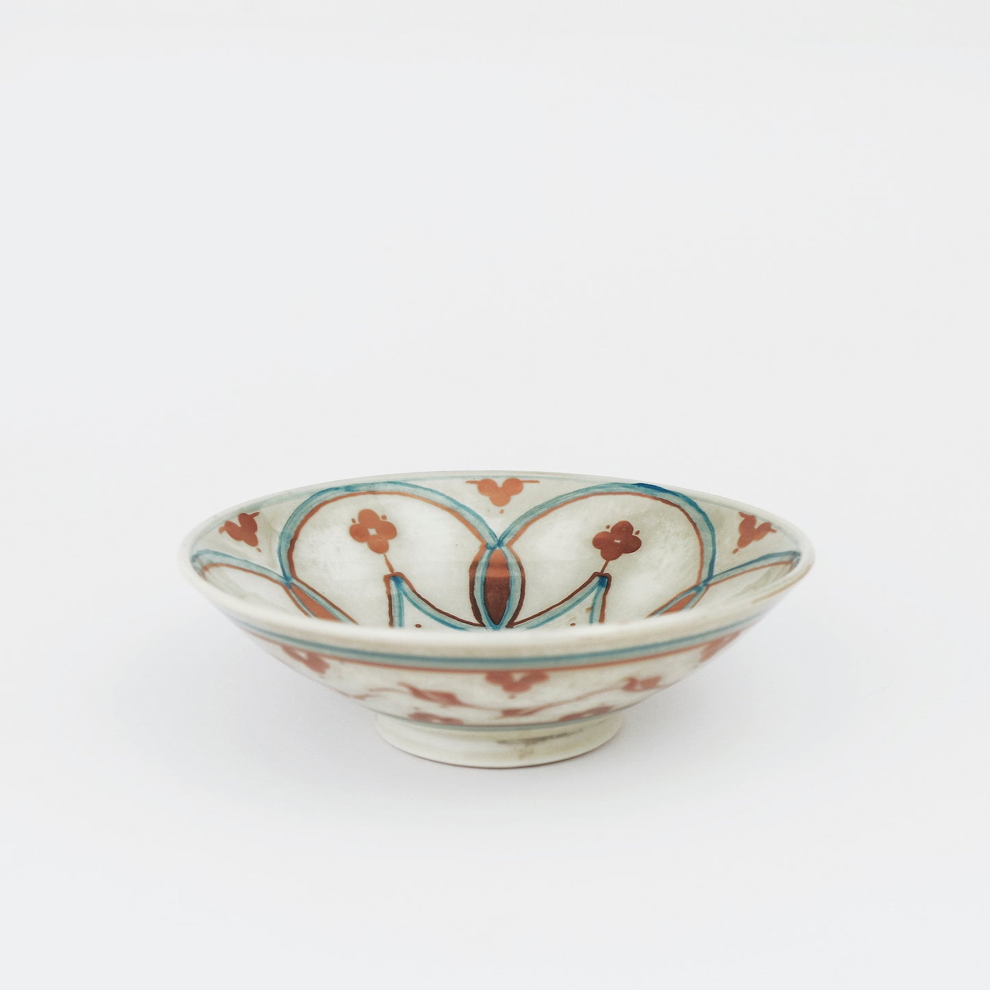 Small Bowl with Blue and Copper Pattern