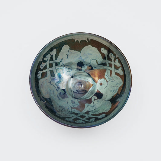 Small Bowl with Three Hares