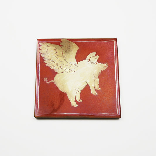 Tile with Flying Pig