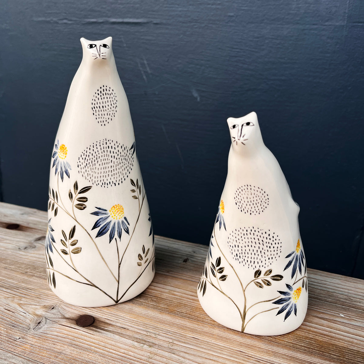 Small Botanical Cat Vase