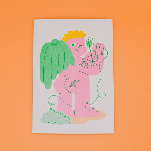 Inked Cupid Greeting Card