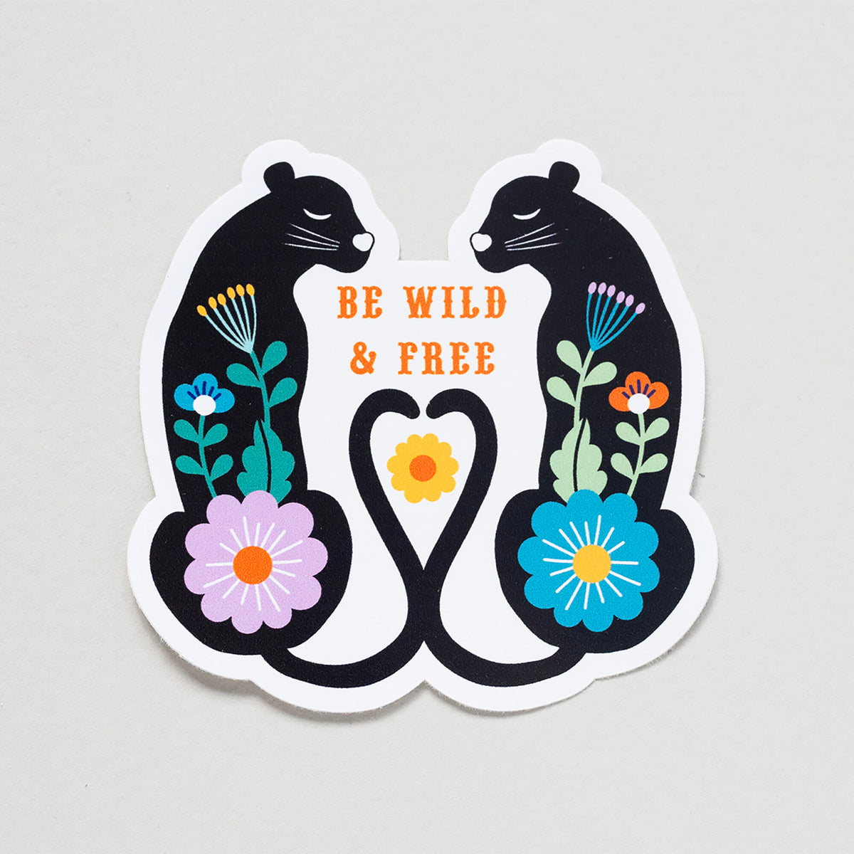 Folk Cats Sticker