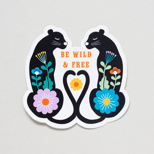Folk Cats Sticker