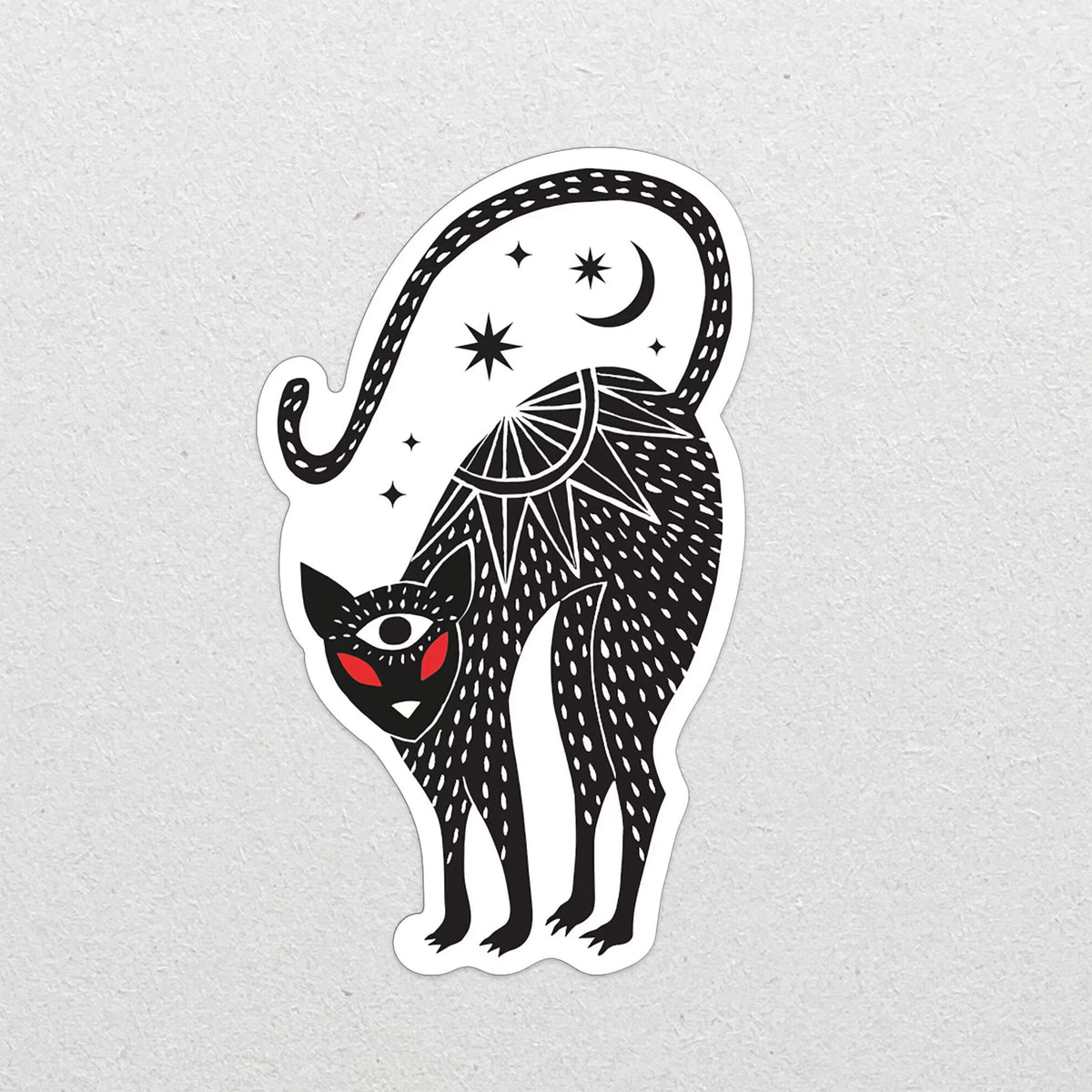 Spooky Black Cat Sticker