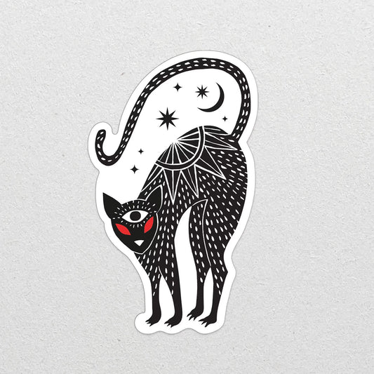 Spooky Black Cat Sticker