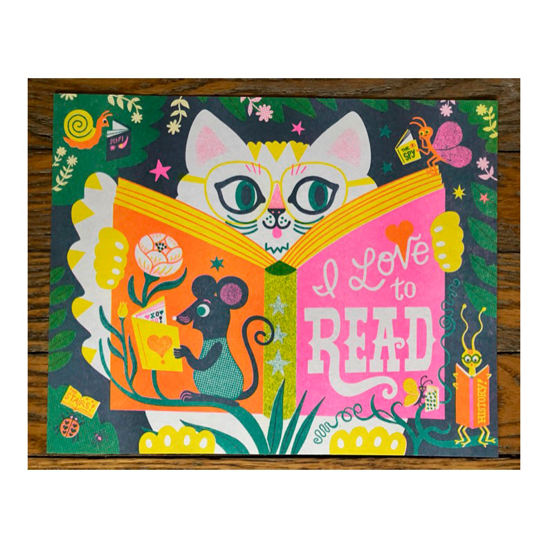 I Love to Read Cat Print