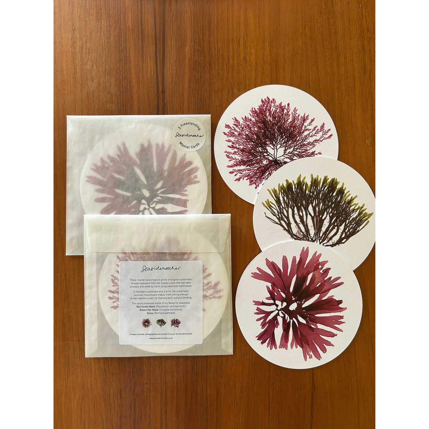 Seaweed Print Mantelpiece Card Set