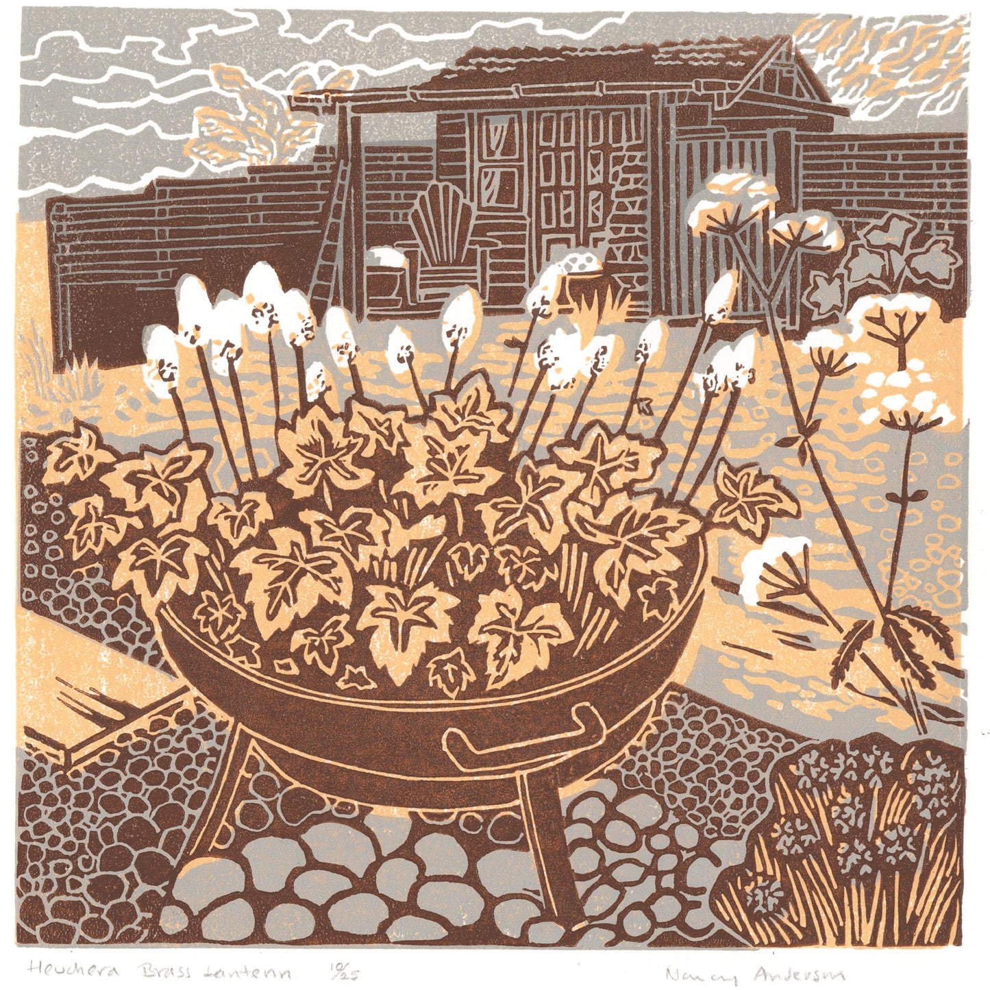 Heuchera Brass Lantern Greeting Card