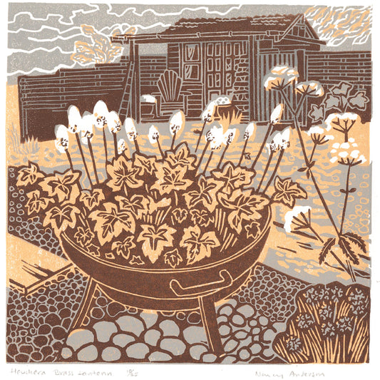 Heuchera Brass Lantern Greeting Card