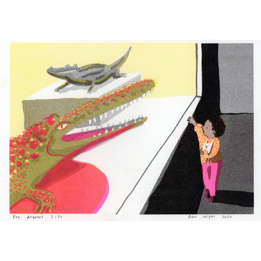 Pink Alligators Print