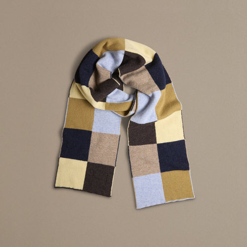 Chequerboard Scarf Navy