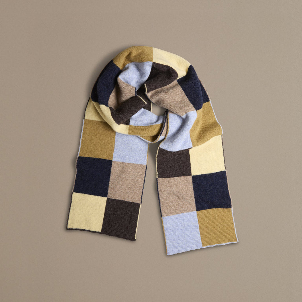 Chequerboard Scarf Navy