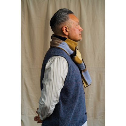 Chequerboard Scarf Navy