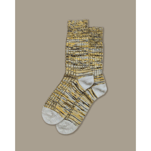 Chunky Wool Boot Socks Marbled Yellow
