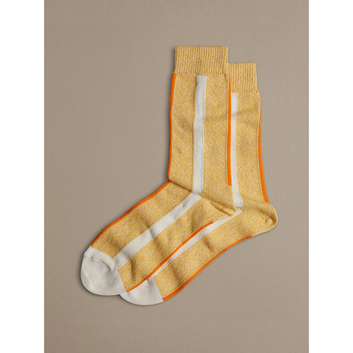 Organic Cotton Socks Vertical Stripe Yellow