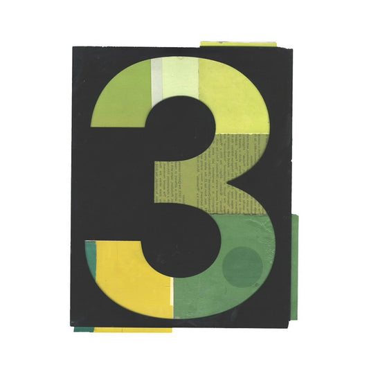 Green 3 Number Series Print