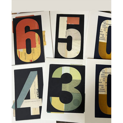 Letraset Ochre 0 Number Series Print