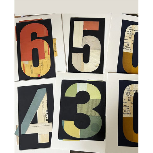 Letraset Ochre 0 Number Series Print