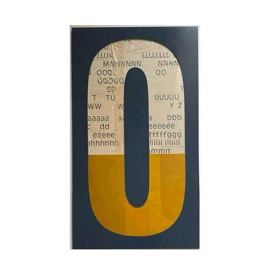 Letraset Ochre 0 Number Series Print