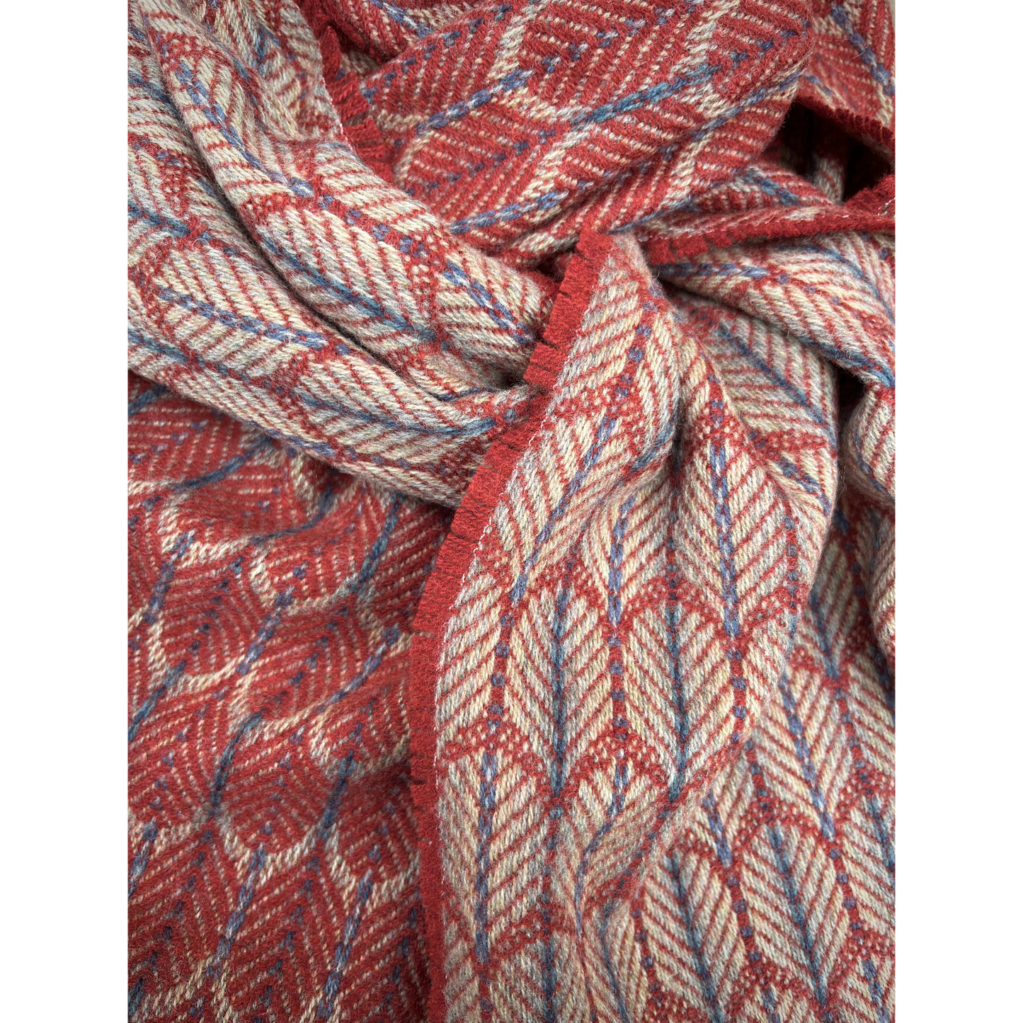 Feathers Scarf in Cornflower & Hawthorn