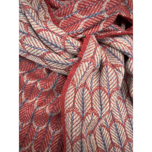 Feathers Scarf in Cornflower & Hawthorn