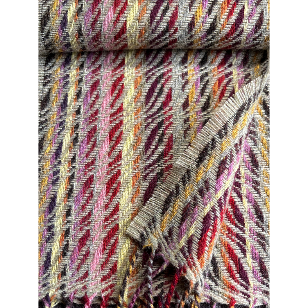 Ripples Scarf in Raspberry & Catkin