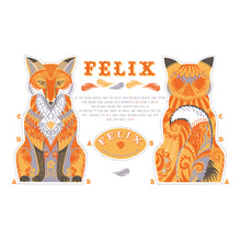 Load image into Gallery viewer, Felix the Fox Tea Towel / Cut and Sew Kit - A silkscreen design