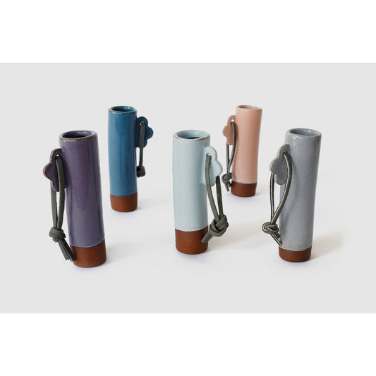 Petal Terracotta Bud Vase in Aqua