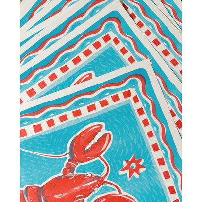 Paradise Lobster in Turquoise and Red