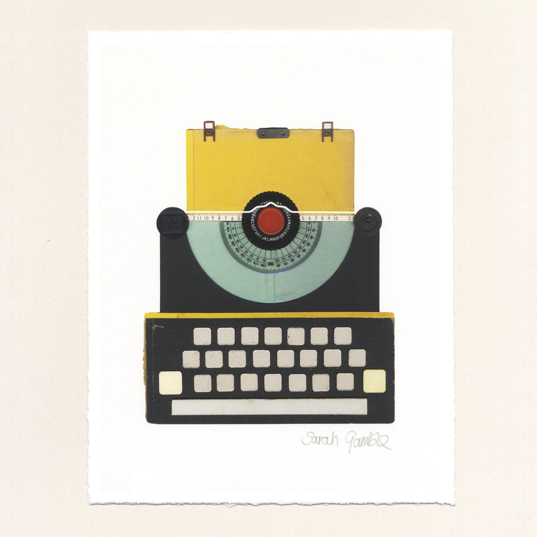 Yellow Typewriter Print