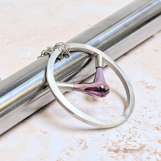 Twist Droplet Necklace with Two Drops