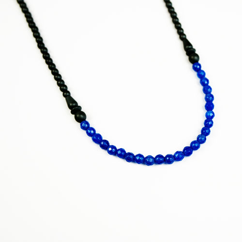 Blue Agate Long Beaded Necklace