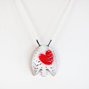 Ribcage and Heart Statement Necklace