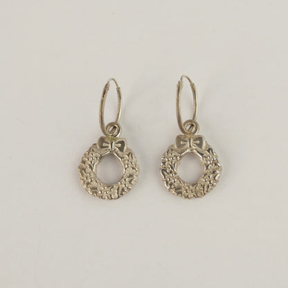 Christmas Wreath Hoop Earrings