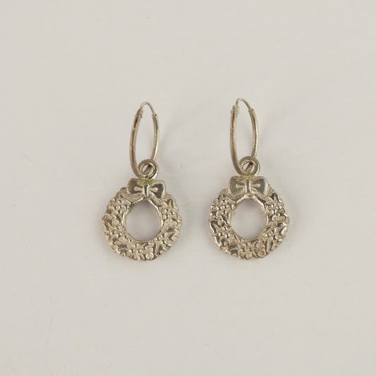 Christmas Wreath Hoop Earrings
