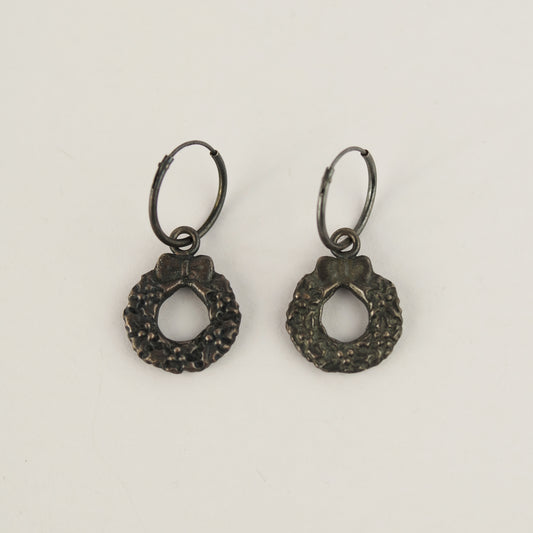 Christmas Wreath Hoop Earrings