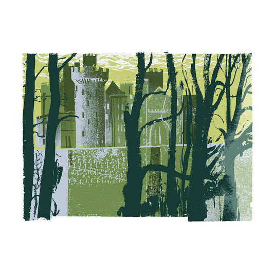 Arundel Through Trees in Yellow Print