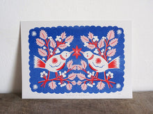 Load image into Gallery viewer, Birds + Berries Risograph Print