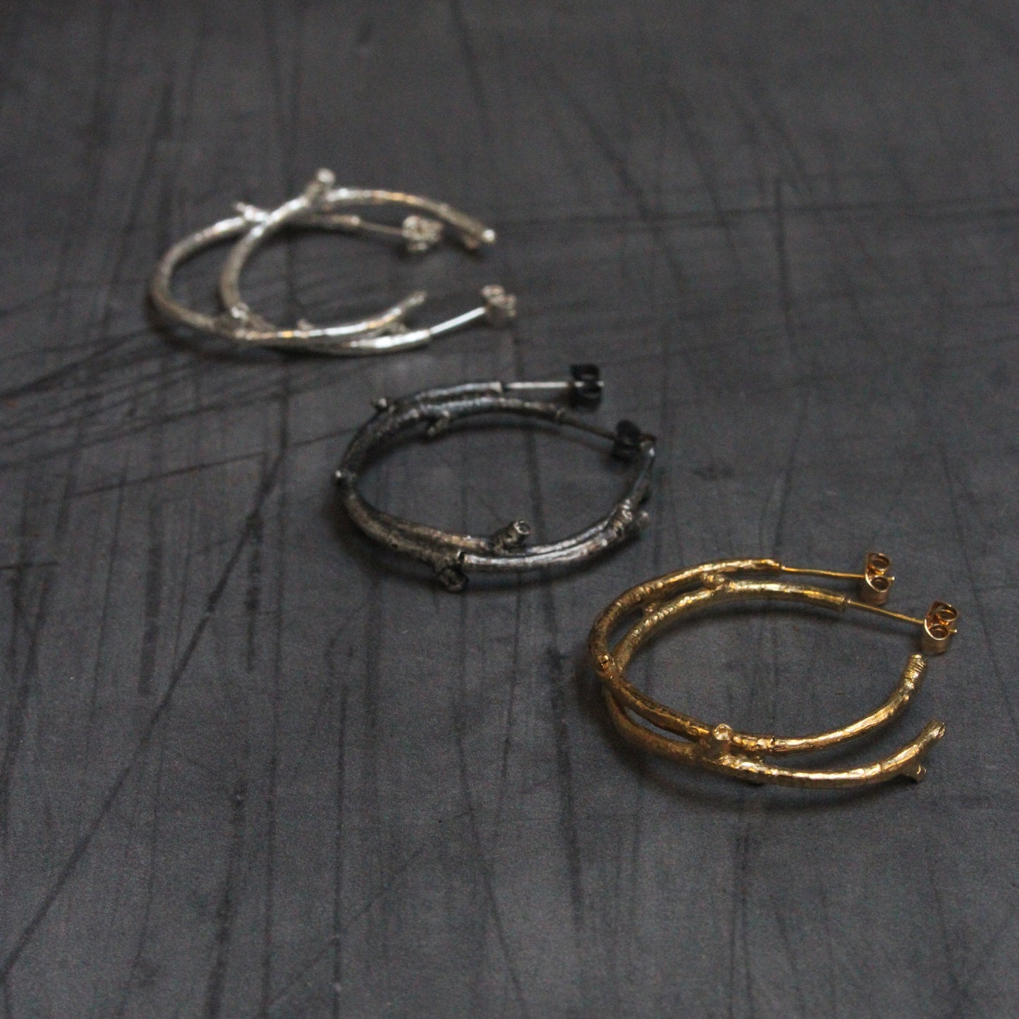 Branch Hoop Earrings Medium