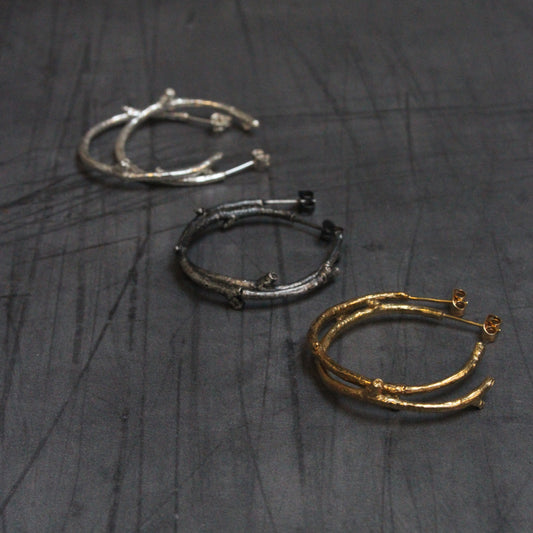 Branch Hoop Earrings Medium