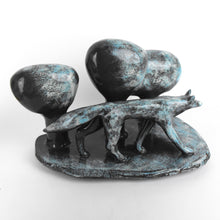 Load image into Gallery viewer, &#39;Big Blue Wolf&#39; Ceramic Sculpture