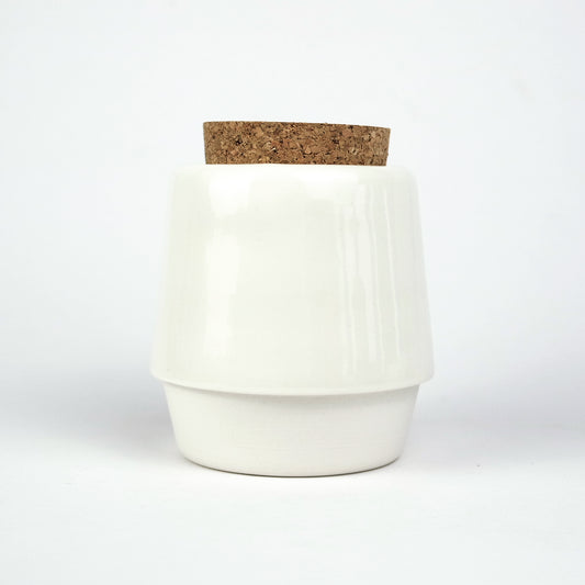 Small Corked Container in White