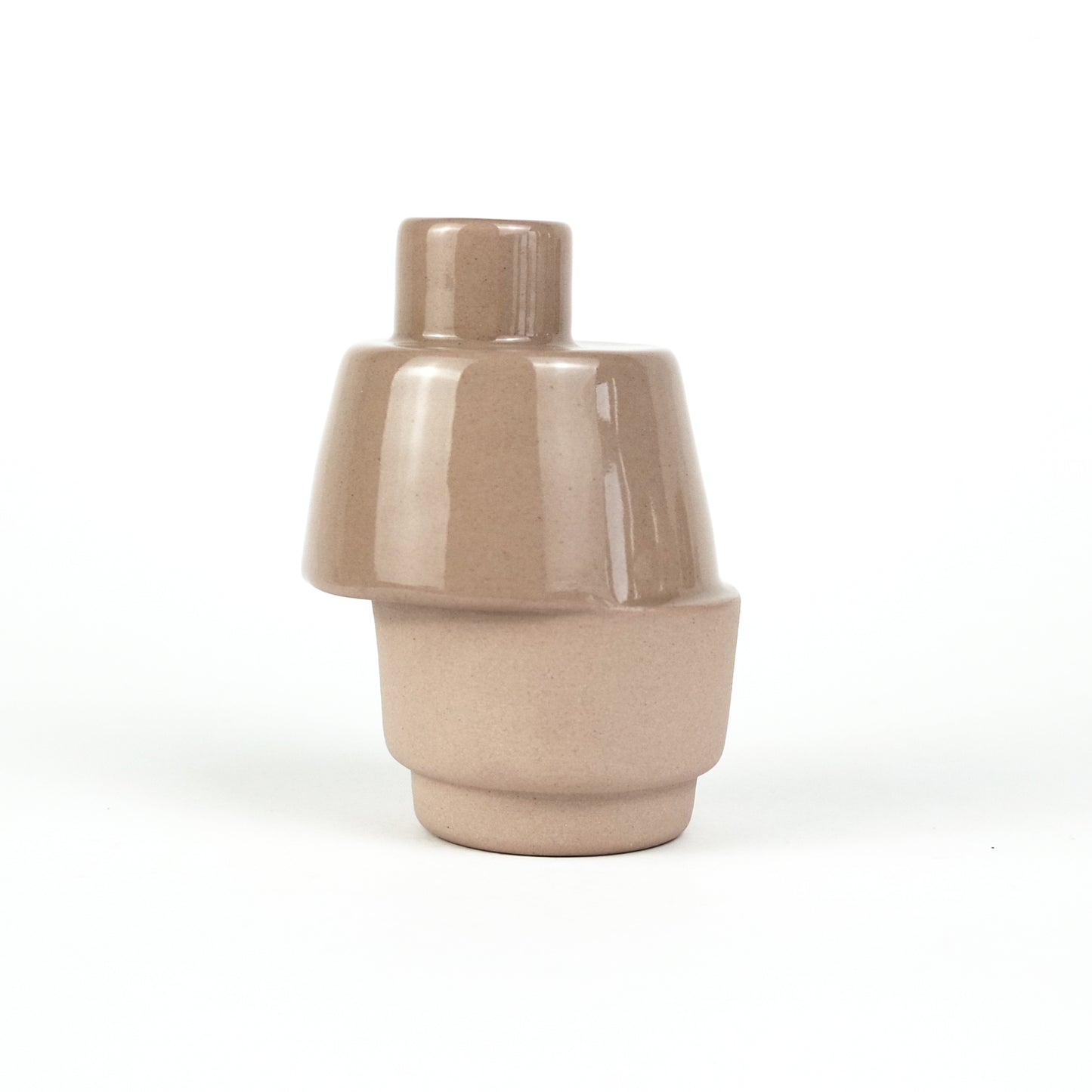 Off-Centre Bud Vase in Dusty Pink