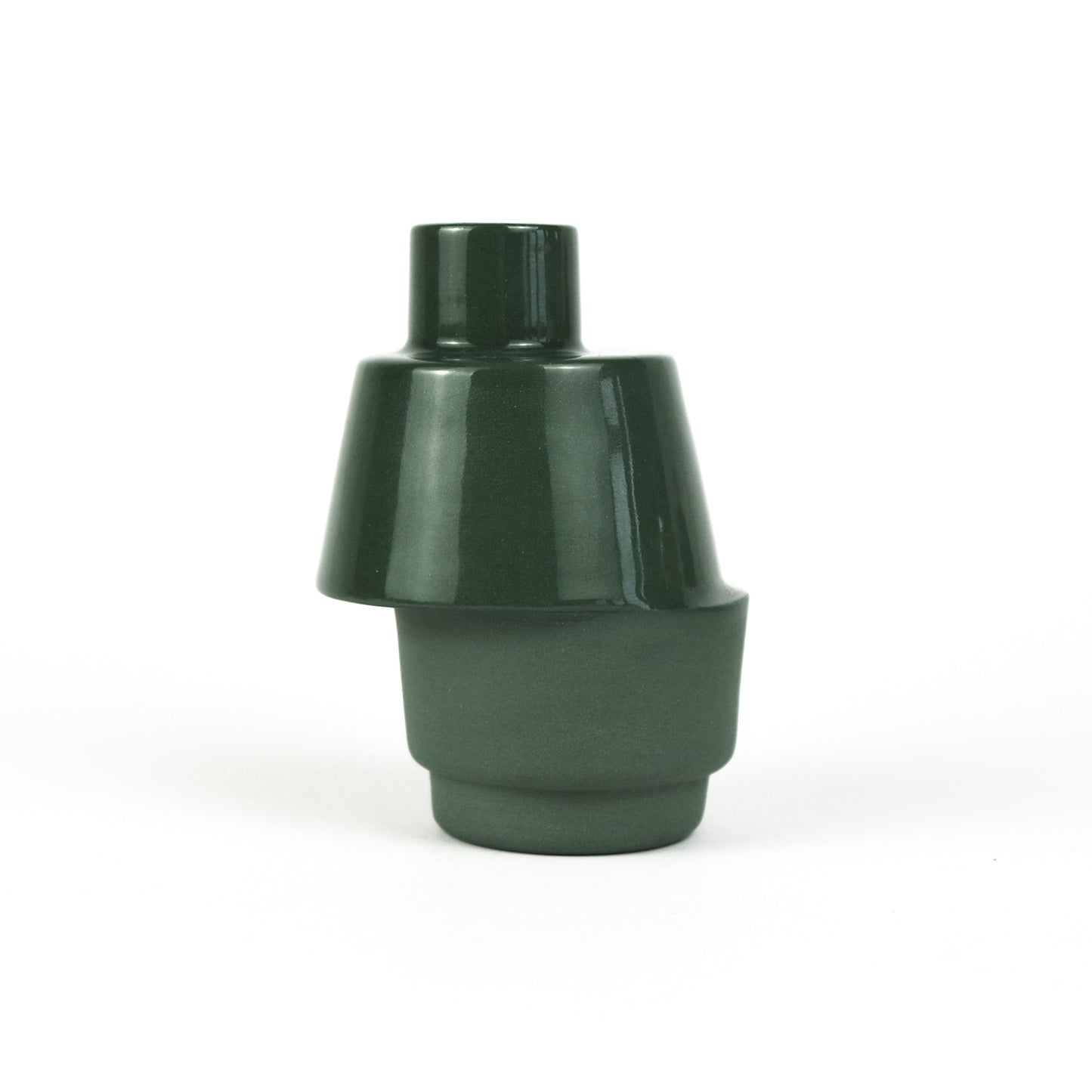 Off-Centre Bud Vase in Forest Green
