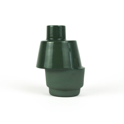 Off-Centre Bud Vase in Forest Green