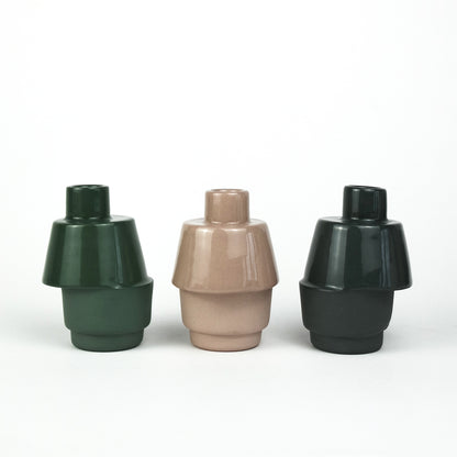 Off-Centre Bud Vase in Dark Grey