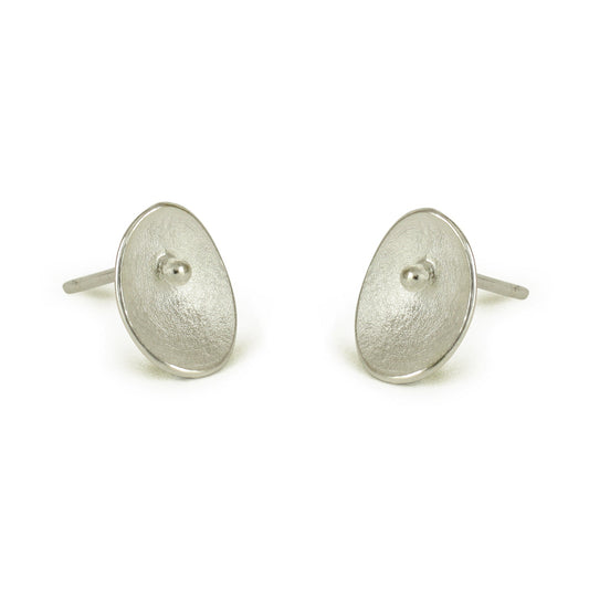 Single Large Seed Silver Stud Earrings